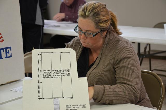 Student, faculty member assist voting precinct