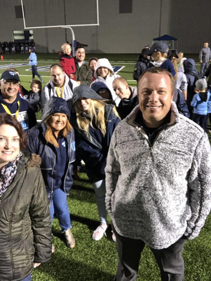 Dr. Paul Griep and faculty members are recognized during Teacher Appreciation Night prior to the Wildcat football game Oct. 12.