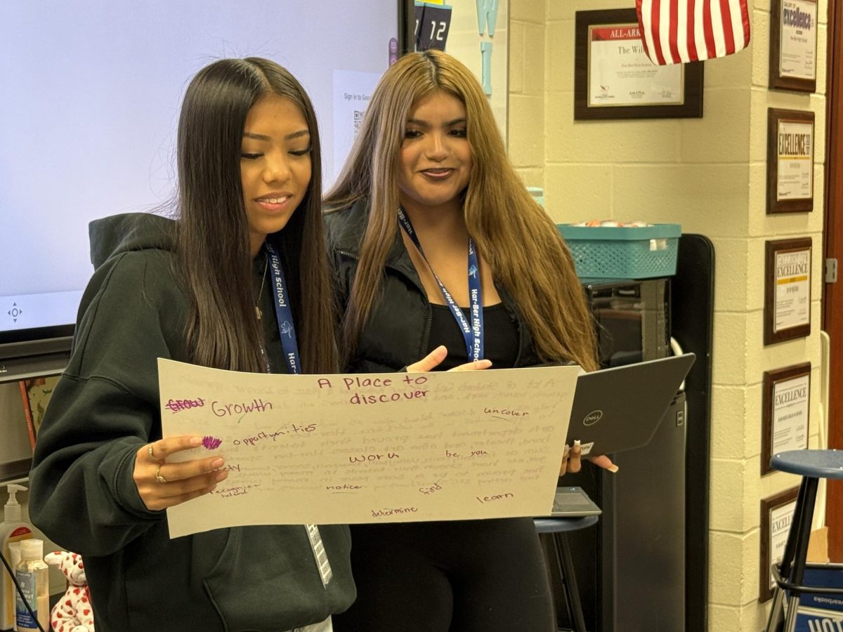 Yearbook students present theme ideas to the class. 